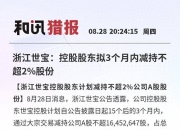 巨星农牧：股东和邦集团拟减持不超2%公司股份