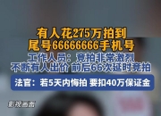 1**66666666，275万元；1***8888888，127万元！