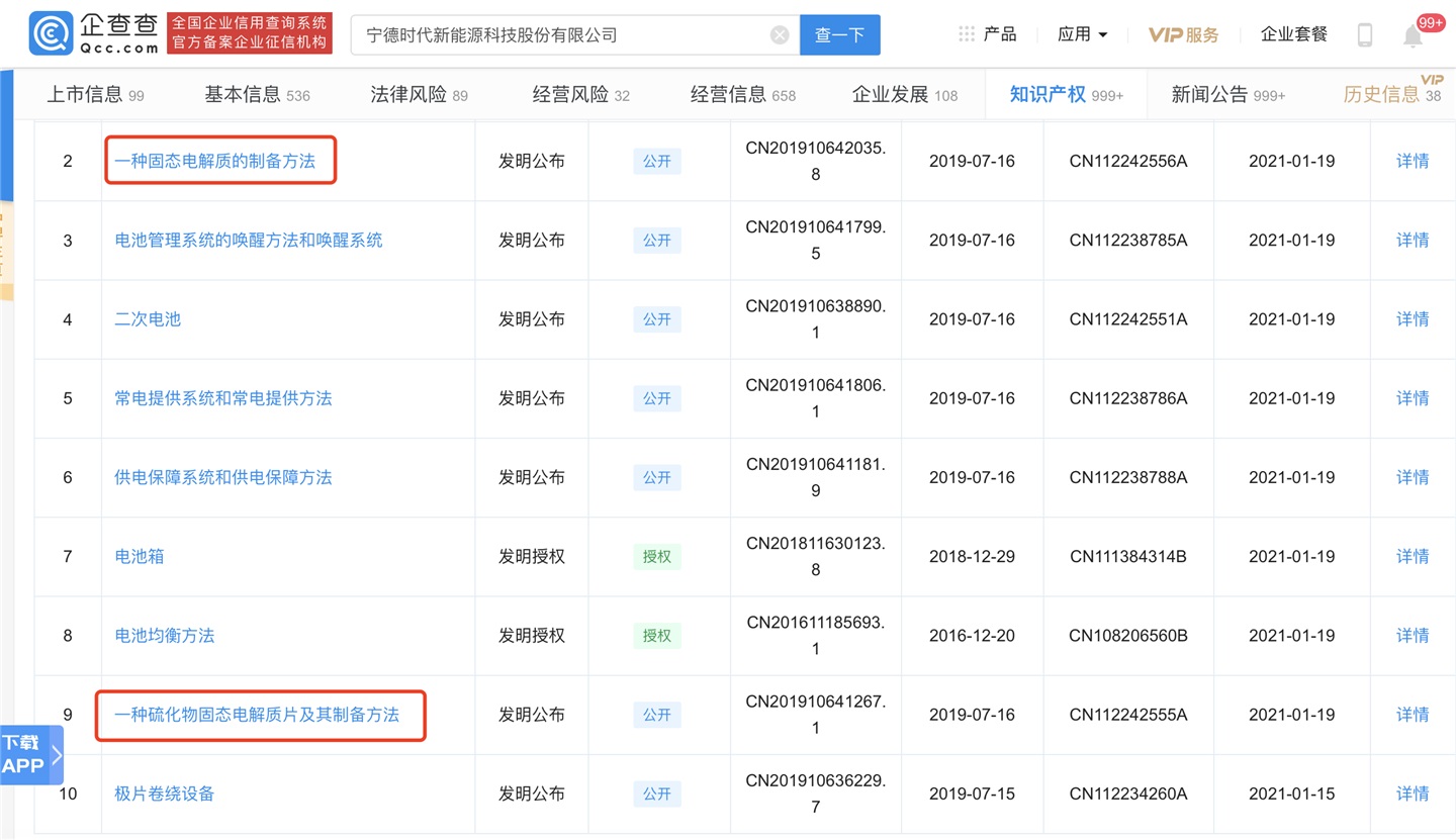 宁德时代获得实用新型专利授权：“电池装置、用电装置和支架”