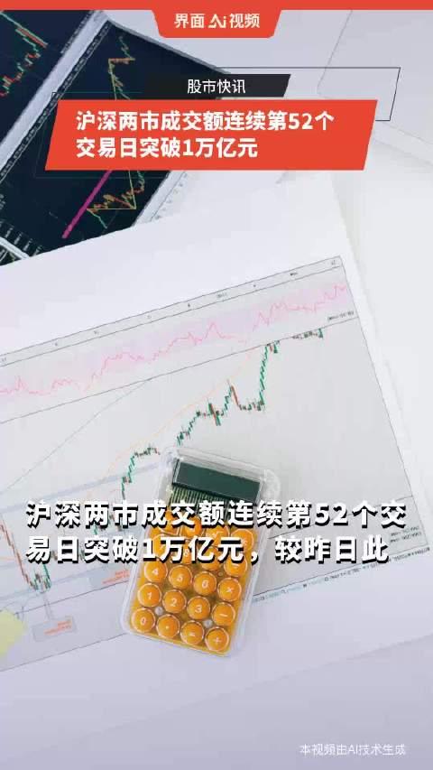 沪深两市成交额连续第65个交易日突破1万亿元