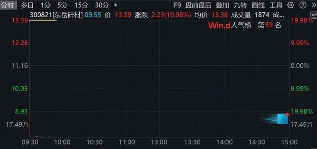 有机硅概念异动拉升 东岳硅材涨超7%